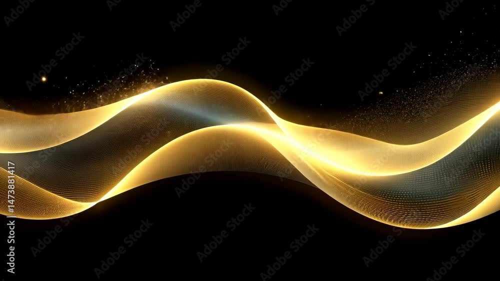 Aufkleber abstract golden wave design smooth curves and sparkling elements create luxurious feel
