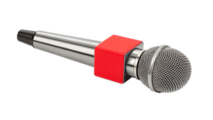 Press conference microphones, isolated on transparent background