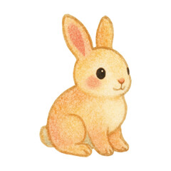 Obraz premium PNG Cute bunny pastel illustration.