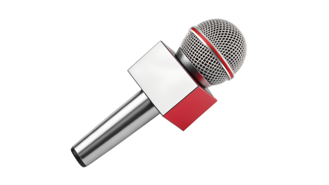 Press conference microphones, isolated on transparent background