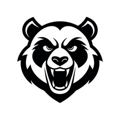 Angry Panda Mascot Logo Illustration