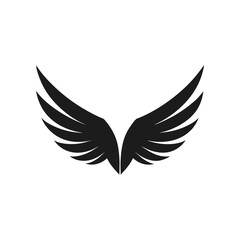 Obraz premium Minimal Angel wings logo vector illustration isolated on white background