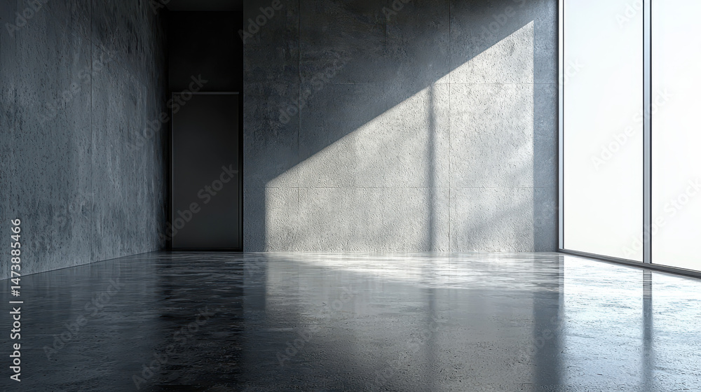 Aufkleber contemporary minimalist room with realistic 4k resolution displaying si 0 inspired 3d background and