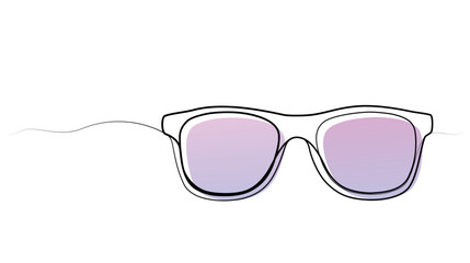 continuous one line drawing of glasses. vector