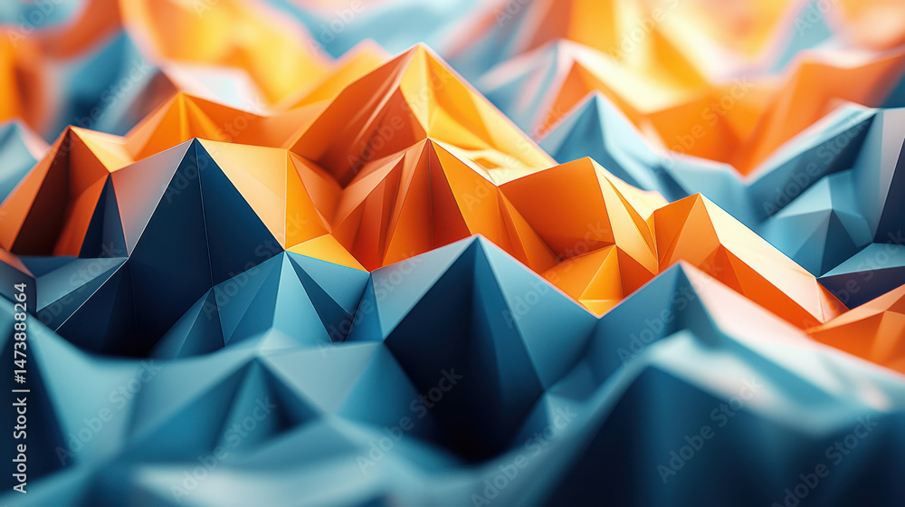 Poster vibrant 3d background featu colorful geometric shapes in realistic 4k resolution displayed from a si