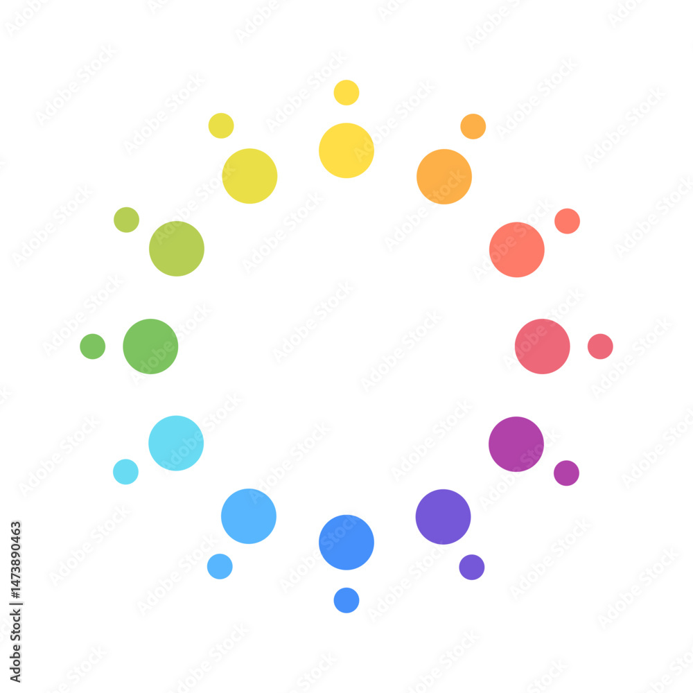 Poster colorful circle loader icon. symbol of reload, refresh, loading, recycle and repeat. interconnecting