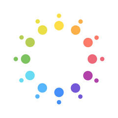 Colorful circle loader icon. Symbol of reload, refresh, loading, recycle and repeat. Interconnecting round arrow vector icon