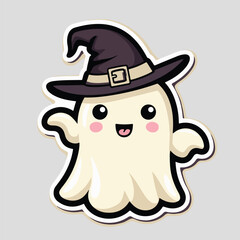 Funny cartoon animal illusionist and a happy Halloween witch with a cute dog vector illustration