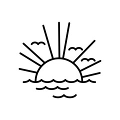 Marine port icon. Outline linear vector symbol. Linear style illustration with editable stroke isolated on white background