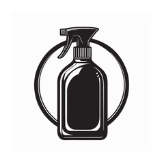 Spray Bottle Label Vector. Black and white Spray Bottle Label Template image vector.