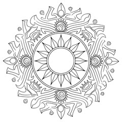 Fototapeta premium round ornamental round ornament coloring page 