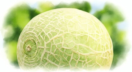 Obraz premium Watercolor melon with its intricate rind