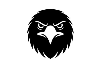 Eagle head vector illustration black and white