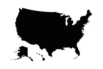 United states map silhouette vector usa outline