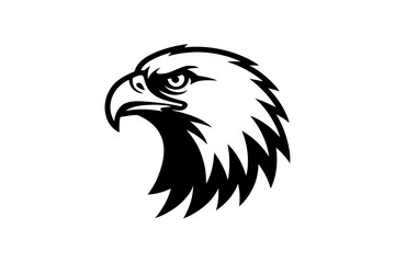 Eagle head vector graphic black and white design