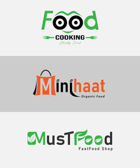 typography restaurant logo design template