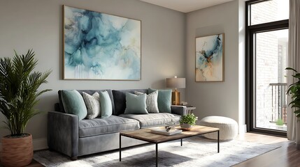 A cozy modern living room interior