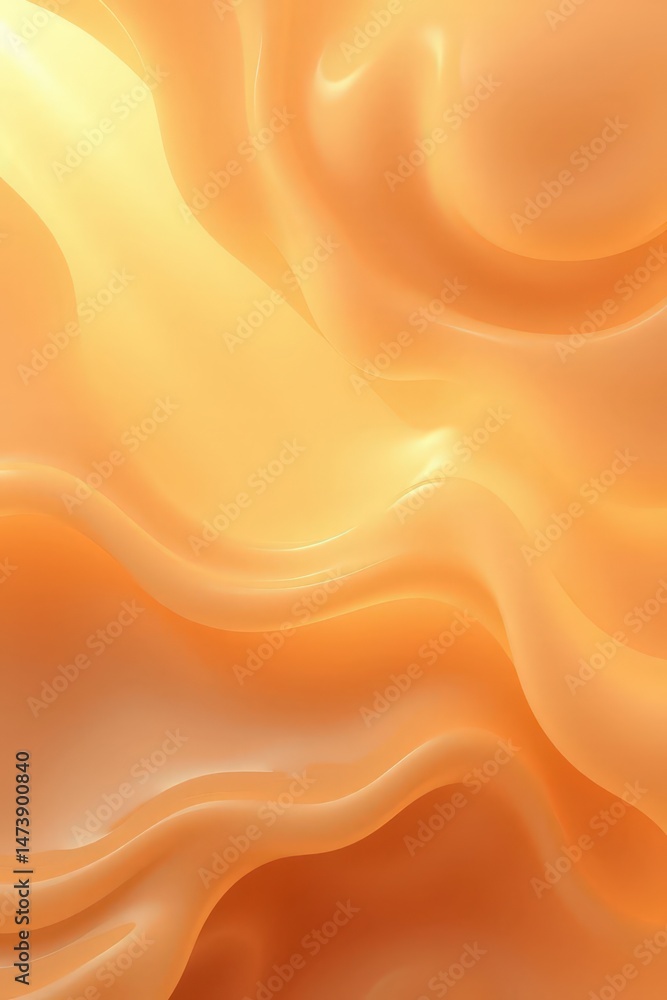 Poster swirling waves of warm peach hues create a serene and inviting atmosphere in a dreamy abstract artis