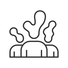 Fototapeta premium Schizophrenia, icon in line design. Schizophrenia, hallucination, delusion, psychosis, mental disorder, paranoia, cognitive disorganization on white background vector. Schizophrenia, editable stroke