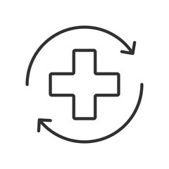 Fototapeta premium Recovery, icon in line design. Recovery, healing, growth, wellness, transformation, rehabilitation, resilience on white background vector. Recovery, editable stroke icon