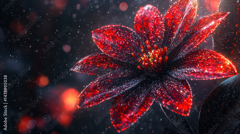 Poster realistic 4k 3d background with a stunning abstract flower creating a visually aesthetic display in 