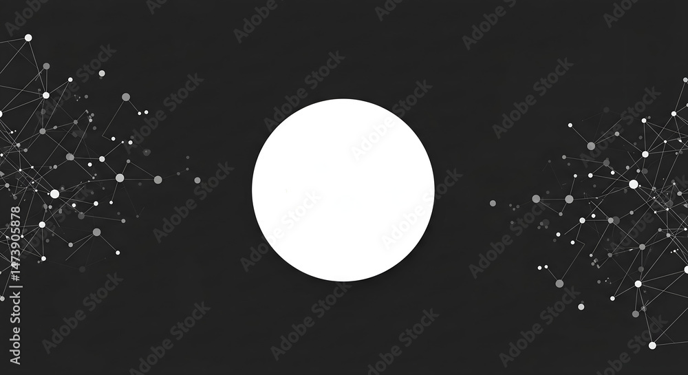 Poster monochromatic digital network background: professional technology & data connection concept with gre