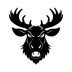 Angry Moose Glare Mascot Illustration