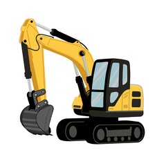 excavator isolated on white background