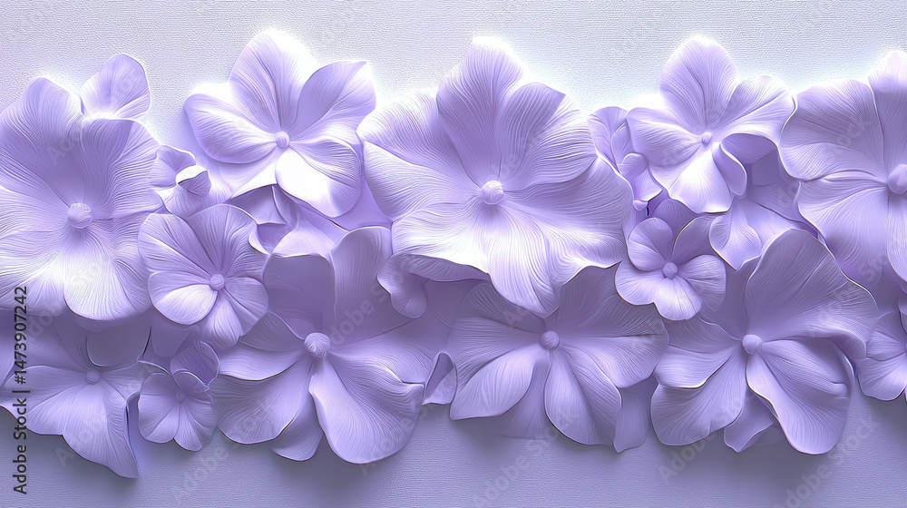 Poster a whical array of 3d rendered lavender flowers creates a detailed, realistic 4k background of calmin