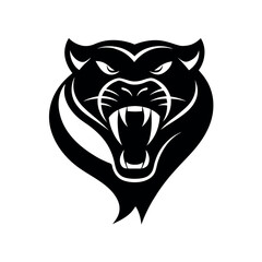 Angry Snake Fang Panda Mascot Logo Illustration