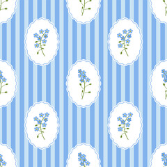 Coquette trellis floral seamless pattern. Vintage Rustic Design for fabric, wallpaper, or wrapping paper. Vector illustration