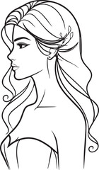 Elegant Black & White Beautiful Girls Vector Illustrations
