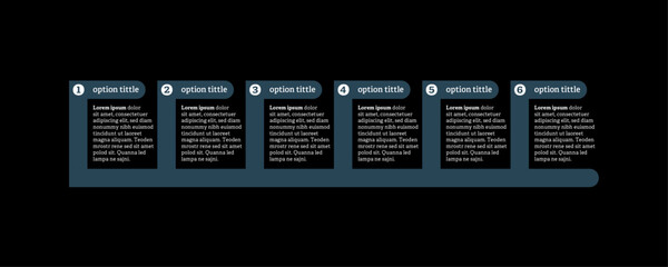 Very simply infographic design with 6 options or steps. Infographics for business concept.