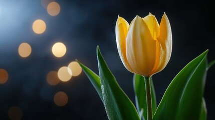 Naklejka premium Softly focused tulip with creamy bokeh for spring-inspired floral design