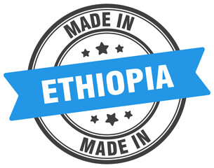 Fototapeta premium Made in Ethiopia round sign. Made in Ethiopia stamp.