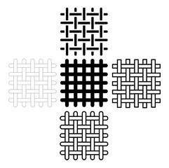 Fototapeta premium Textile fabric icons. Textile symbol. Interlacing of fibers. Vector