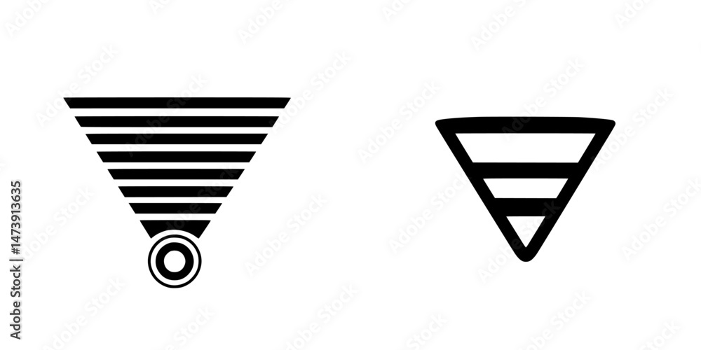 Poster vector illustration icons featuring geometric shapes with horizontal lines and a circular element in