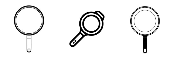 Vector illustration of various kitchen strainers used for food preparation and cooking in culinary tasks