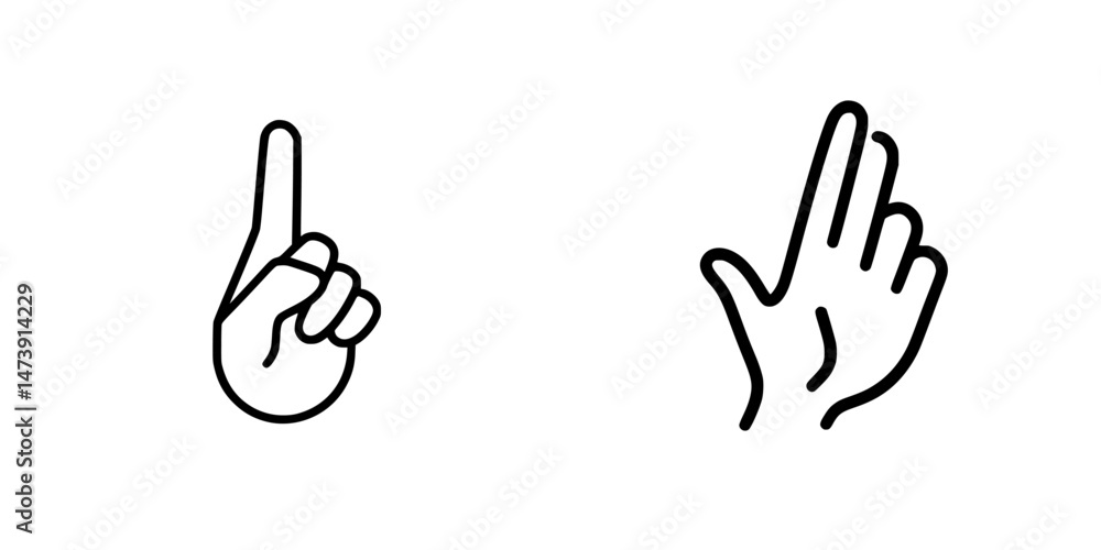 Poster vector illustration icons of hands showing different gestures, ideal for communication and design