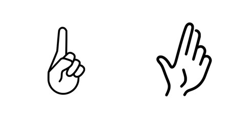 Fototapeta premium Vector illustration icons of hands showing different gestures, ideal for communication and design