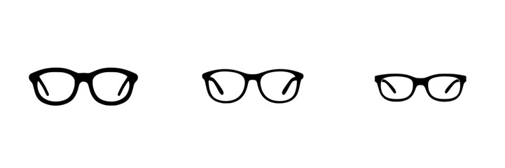 Fototapeta premium Vector illustration of various eyeglass frames showcasing different styles and designs for vision correction and fashion accessories