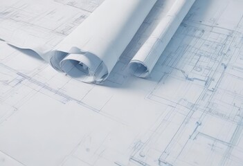 Faint blue blueprint overlay on white  Technical drawing aesthetic , grid, clean, map