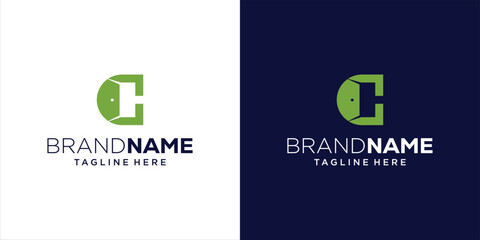 Creative Abstract Logo C with Door, Design Inspiration, Vector, Illustration