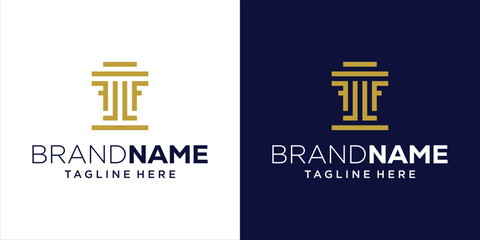 Creative Abstract Logo LF Pillar of Law, Design Inspiration, Vector, Illustration