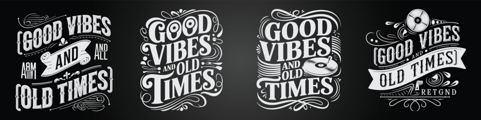 Obraz premium Retro Style Chalkboard Insignia and Grunge Labels