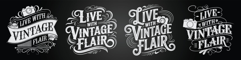 Retro Style Chalkboard Insignia and Grunge Labels