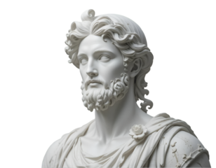 Sculpture of a Man with Beard Looking to the Side