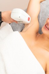 Naklejka premium Close-up of laser hair removal underarms.