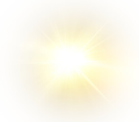bright sunbeam light effect with golden glow, sparkles, and a magic halo. Perfect for sunrise scenes, energy bursts, bokeh backgrounds, and warm cosmic or natural designs. Vector illustration.	