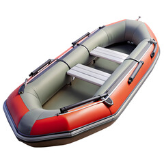 Durable Inflatable Raft for River Adventures isolated on transparent background